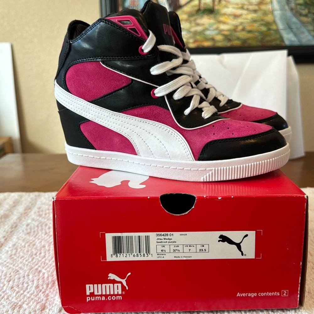 NWB- Puma Jitsu wedge beetroot purple puma. Women’s Size 7